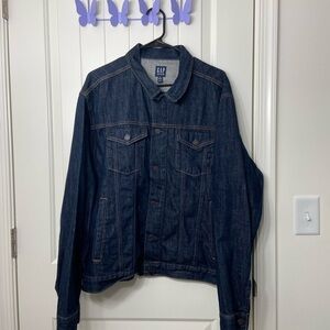 NWOT GAP Adult dark wash denim‎ full button front jean jacket XXL